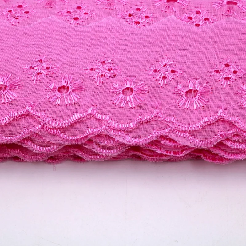 Bordado Inglês 05Cm Em Poliéster Com 01 Metro Rosa Bebe