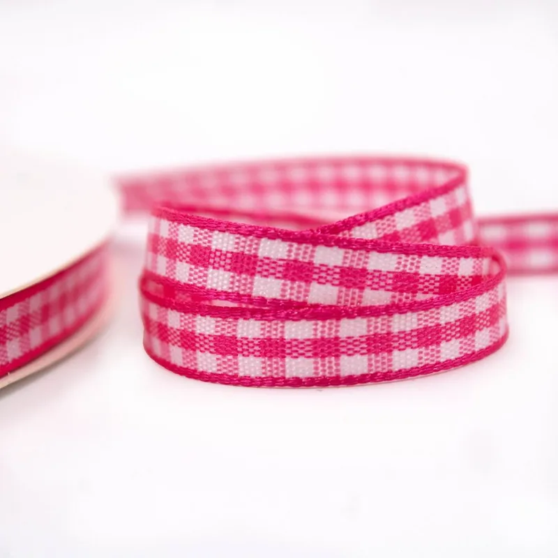 Fita Xadrez 07Mm Em Poliester Com 01 Metro 223 - Rosa Pink