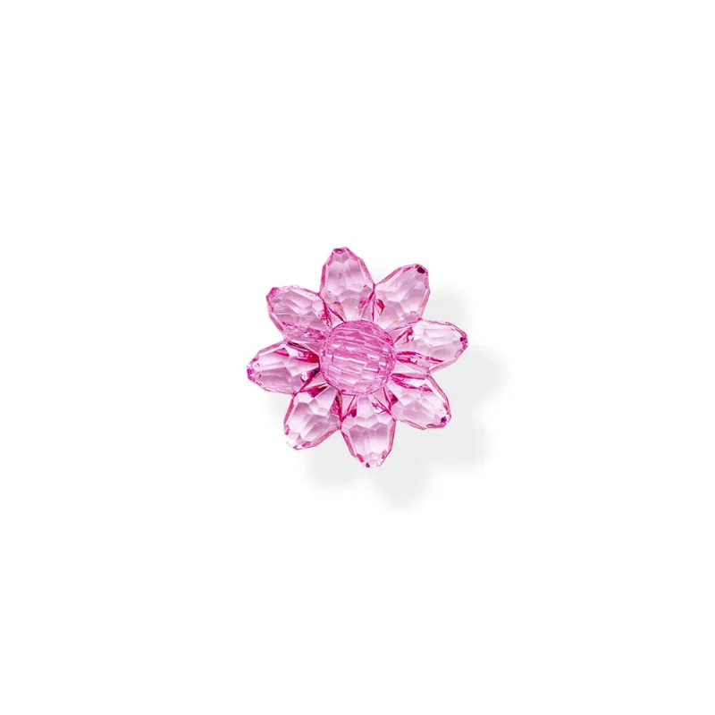 Margarida Botão Grande Em Acrilico Com 50G 104 - Rosa 104