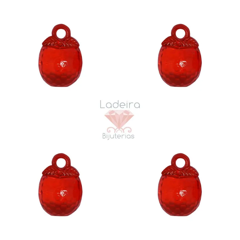 Pingente De Laranja 20Mm Em Acrilico Com 50G 012 - Vermelho 12