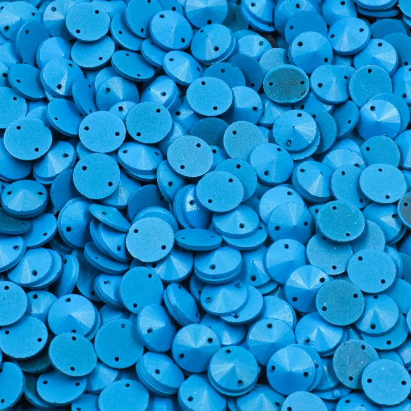 Chaton Redondo Para Costura Spike 10Mm Em Acrilico Nacional Com 50G 140 - Azul