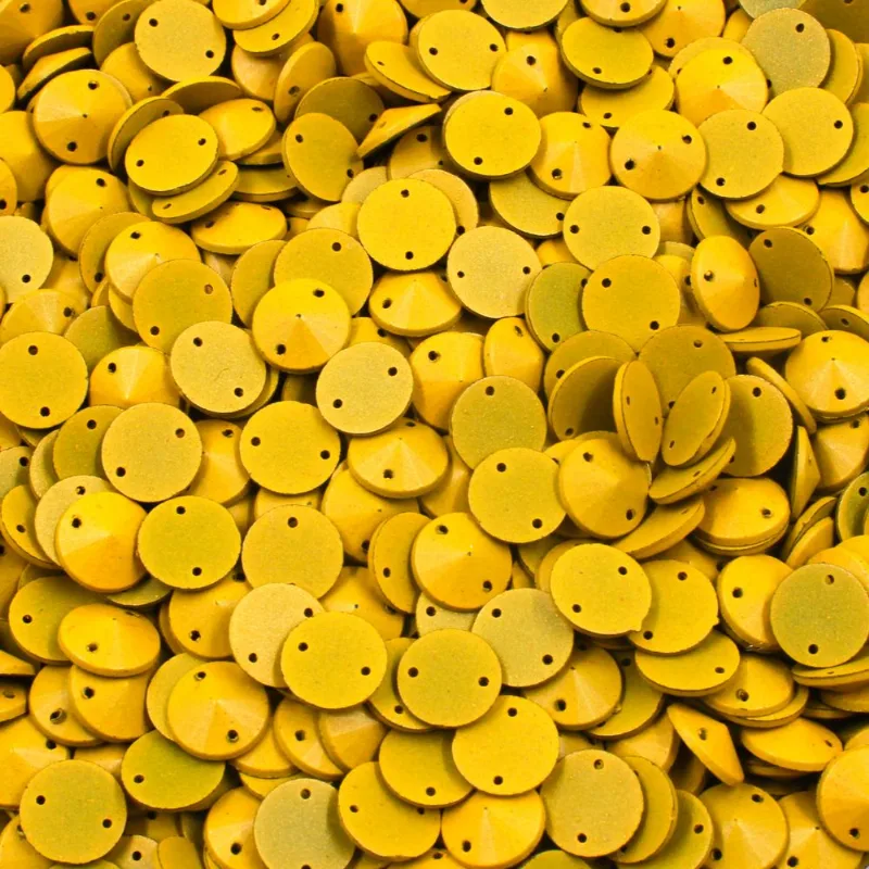 Chaton Redondo Para Costura Spike 10Mm Em Acrilico Nacional Com 50G 203 - Amarelo Canario