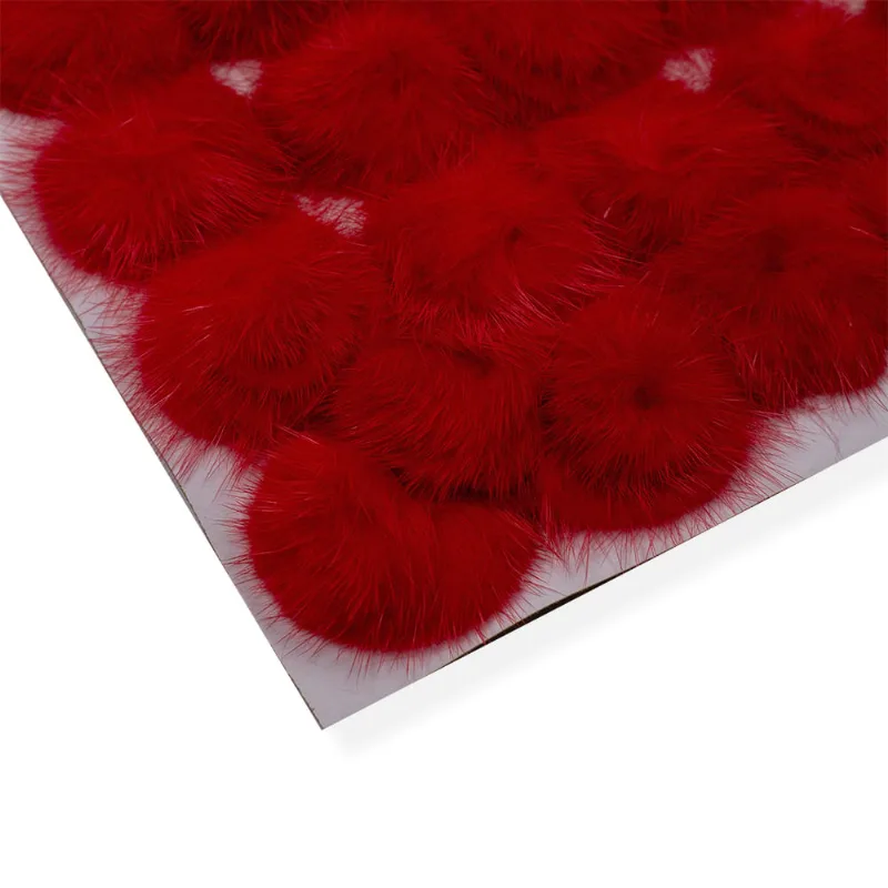 POMPOM PARA COLAGEM 40MM EM POLIESTER CARTELA COM 05 PEÇAS 201 - Vermelho