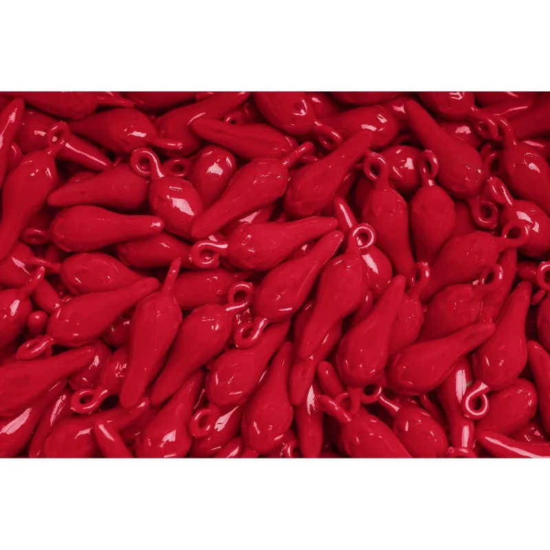Pingente Pimenta 12X38mm Em Acrilico Com 50G 026 - Vermelho 026