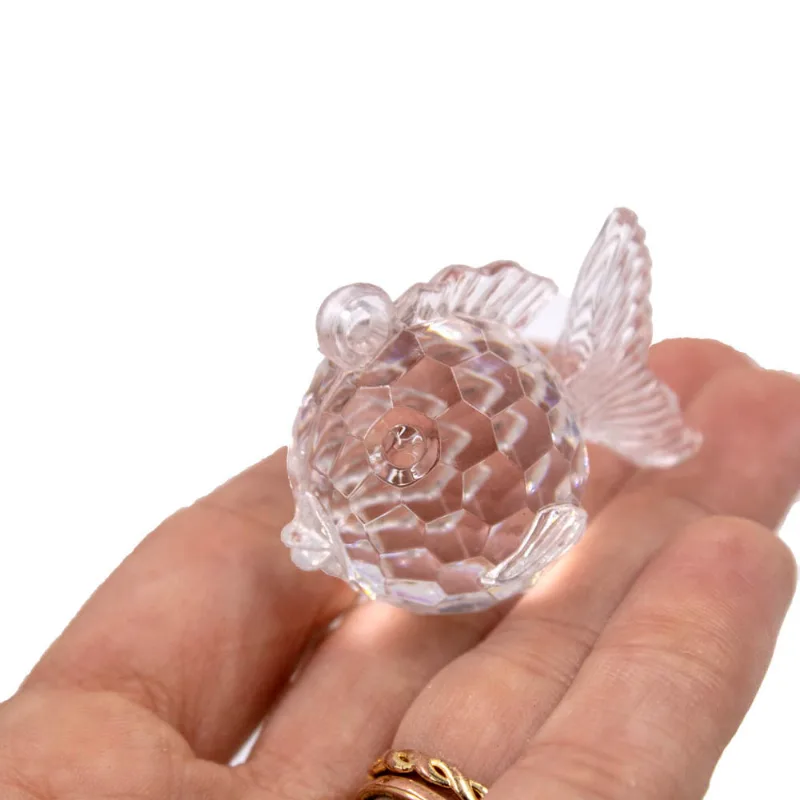 Pingente Peixe 40X30mm Em Acrilico Com 50G Cristal Transparente