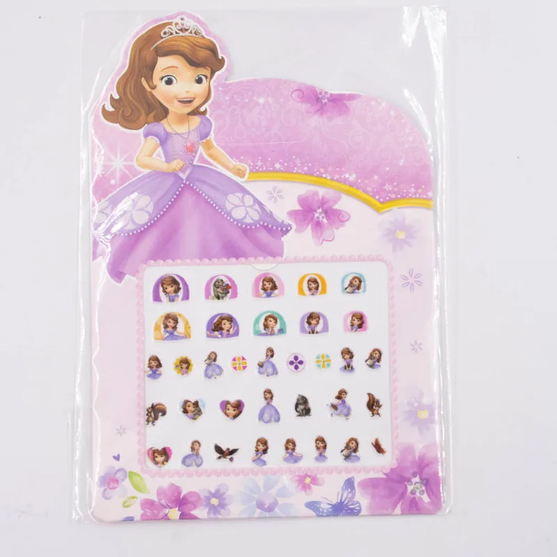 Cartela De Adesivos Unha Princesa Sofia Em Plastico Com 01 Cartela 103 - Colorido