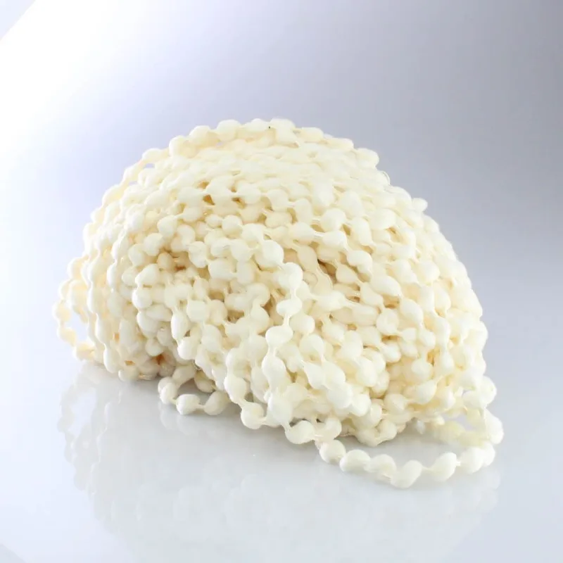 Renda De Pompom 15Mm Em Poliester Com 01 Metro 0610 - Bege 0610