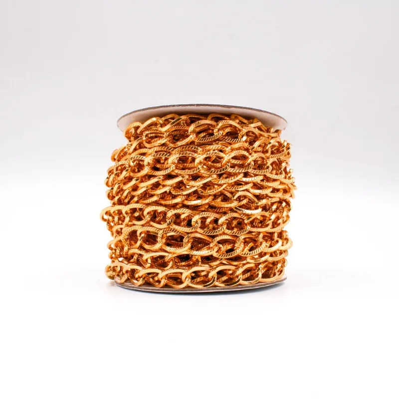 CORRENTE 17X11MM EM ALUMINIO COM 01 METRO Dourado