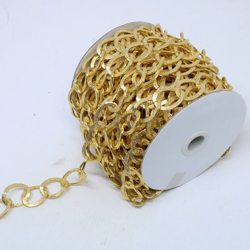 CORRENTE DE ALUMINIO 27.4X21.5MM COM 01 METRO Dourado
