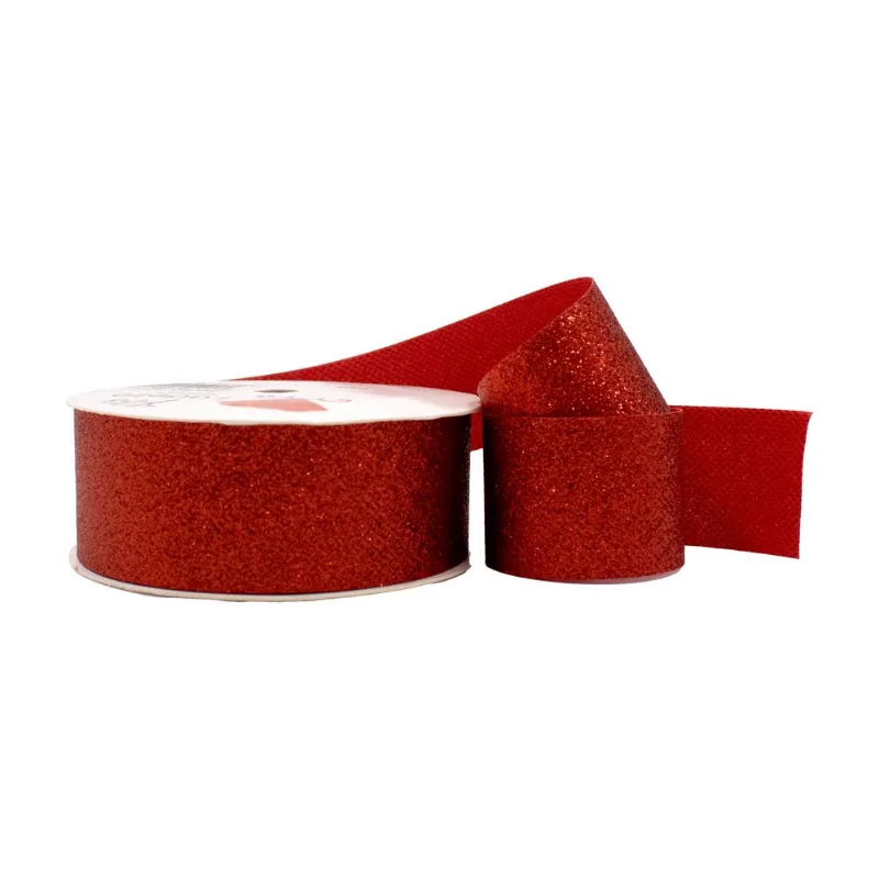 Fita Lurex Esponjada 38Mm Em Poliester Com 01 Metro 201 - Vermelho