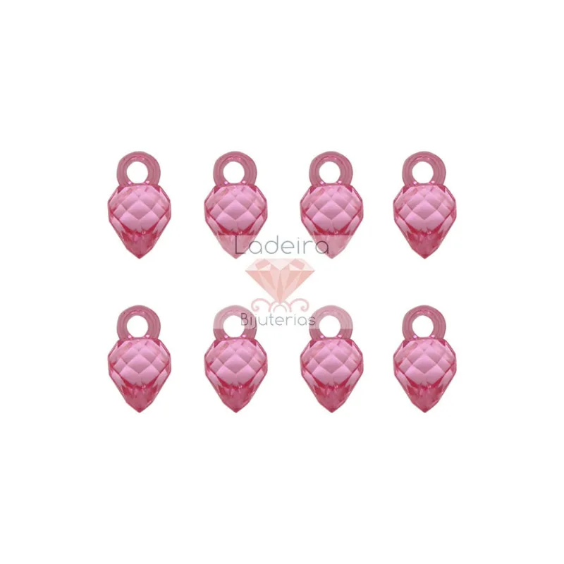Pingente Morango 11Mm Em Acrilico Com 50G 004 - Rosa 04