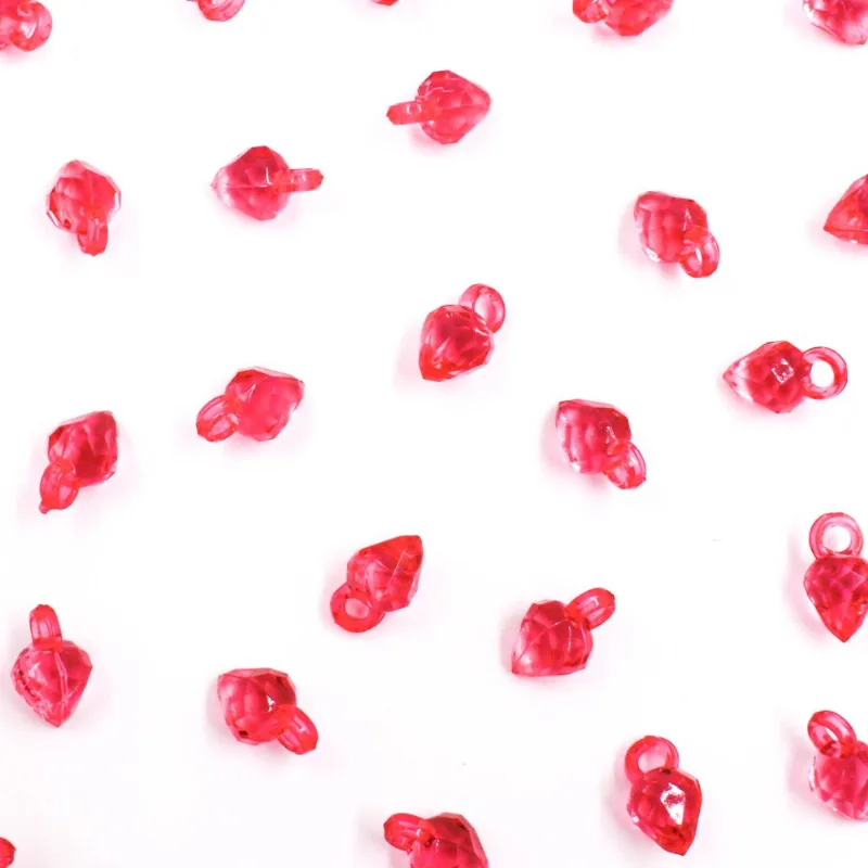 Pingente Morango 11Mm Em Acrilico Com 50G 007 - Rosa Pink