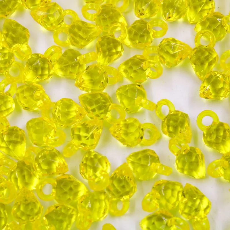 Pingente Morango 11Mm Em Acrilico Com 50G 022 - Amarelo 22