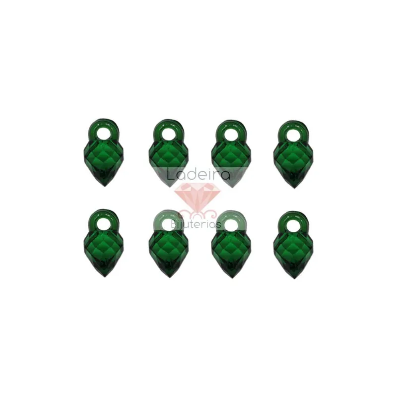 Pingente Morango 11Mm Em Acrilico Com 50G 036 - Verde 036