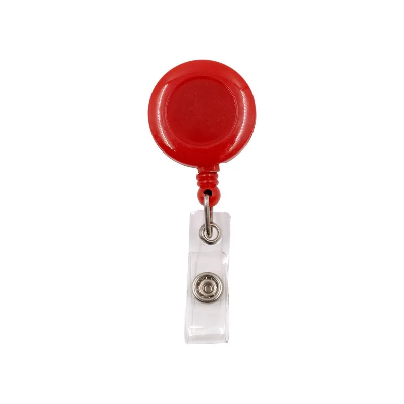 Porta Crachá Retratil Roller Clip Em Plástico Com 10 Peças 201 - Vermelho