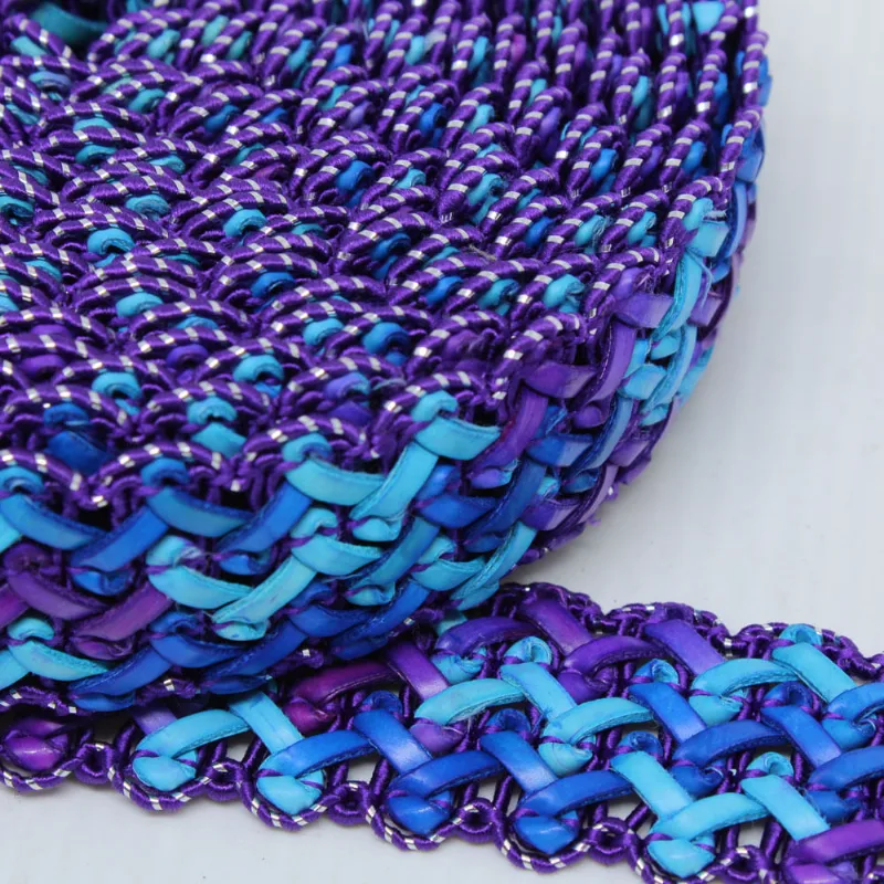 FAIXA MALHA TRANÇADO 30MM COM 01 METRO 023Pe - Azul+Roxo