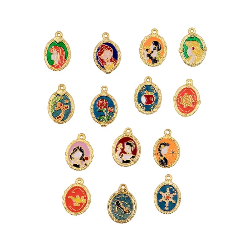 Pingente Princesas E Icones 14X21mm Em Zamak Com 03 Peças 103 - Colorido