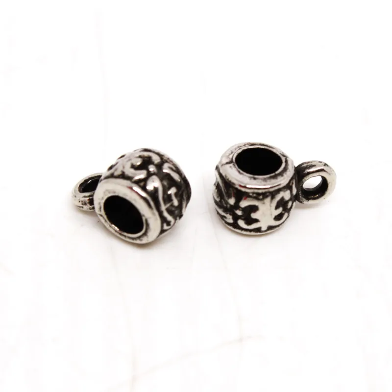 Caneca Trabalhada 06X10mm Em Abs Com 25G 058R - Prata C/ Preto