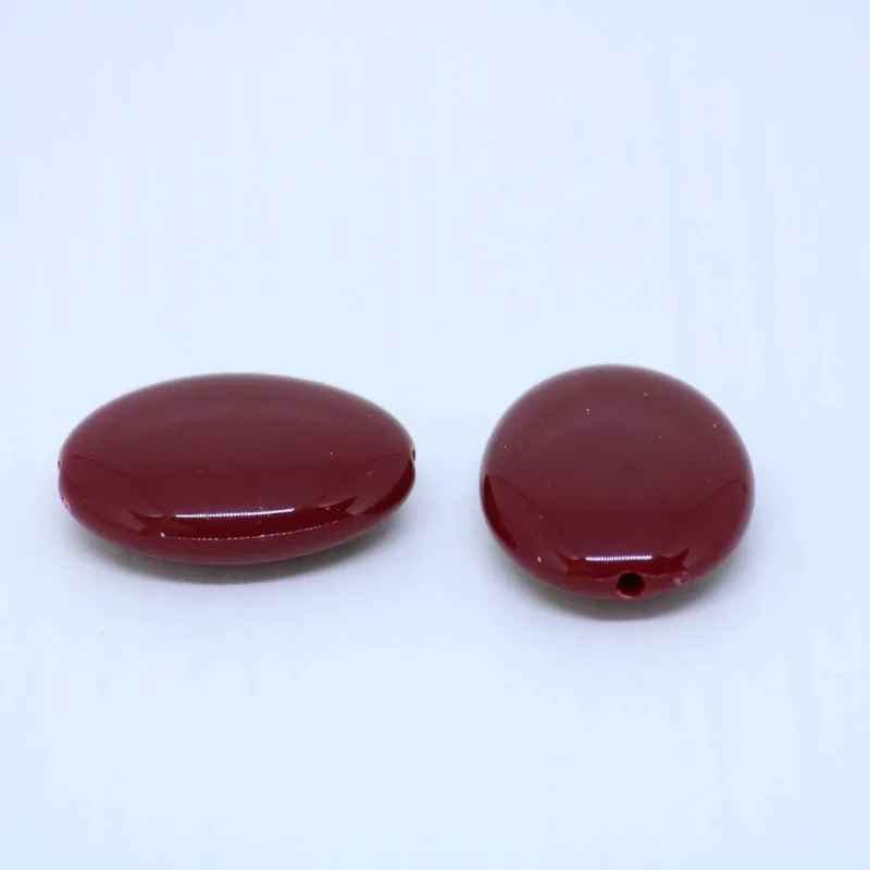 Pastilha Oval Passante 20X25mm Em Acrilico Com 50G 254 - Bordo Z54