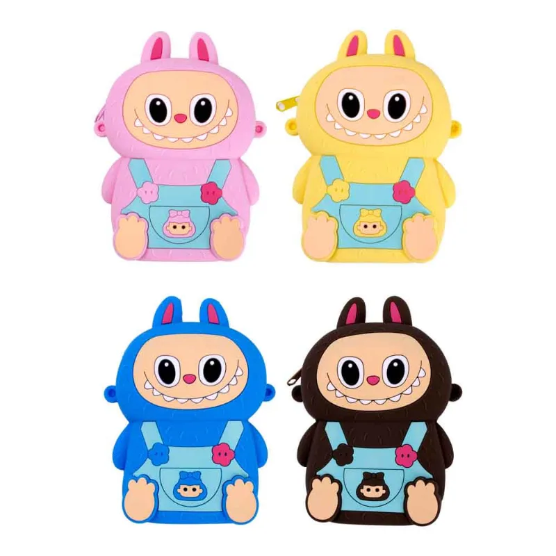 Porta Moedas De Silicone Labubu Sentada 09X06cm Unidade 103 - Colorido