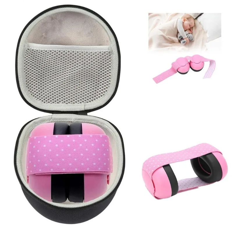 Protetor Abafador Ouvido Ruído Barulho Bebê Neném Rosa+case