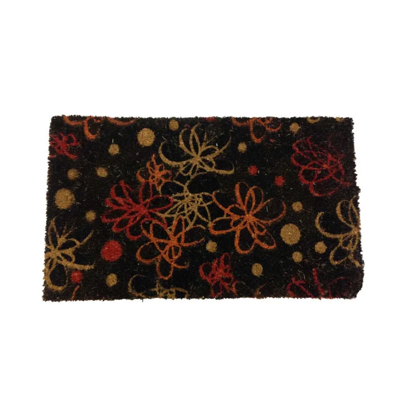 Tapete de fibra de coco 43x73cm flor Coisas e Coisinhas