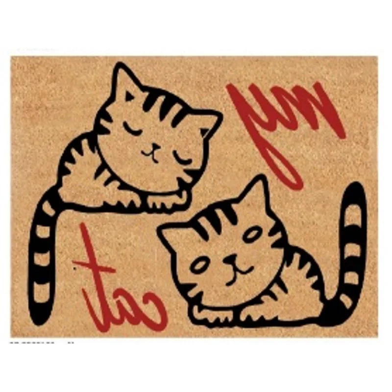 Capacho Cat Fibra Natural 40X60 Coisasecoisinhas