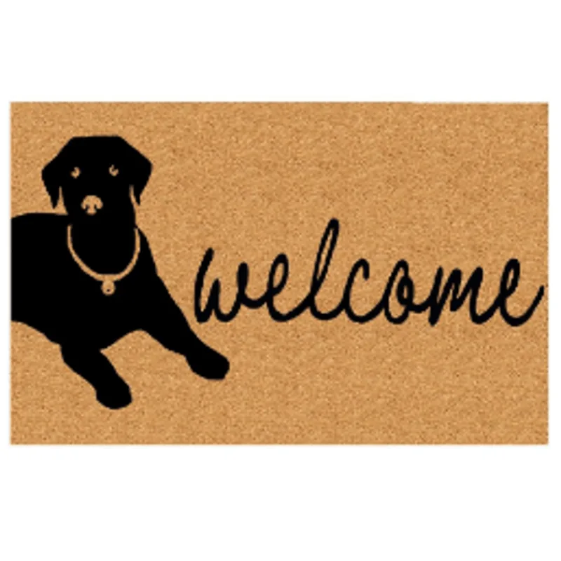 Capacho Dog Welcome Fibra Natural 40X60 Coisasecoisinhas