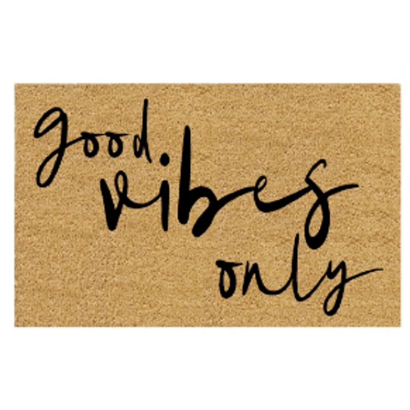 Capacho Good Vibes Only Fibra Natural 40X60 Coisasecoisinhas
