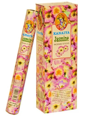 Jasmine Incense Sticks From India Made From Natural Scented Oil Great For Yoga, Meditation, Prayer, Home Fragrance, And As Air Purifier Kanaiya Brand By Tikkalife - KANAIYA