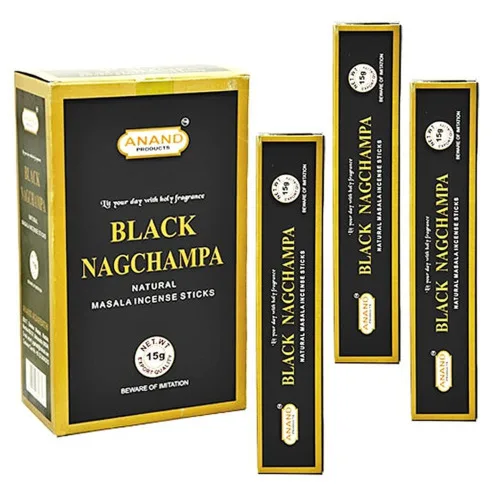 Incenso Fragancia Black Nagchampa 15g Narendra - ANAND