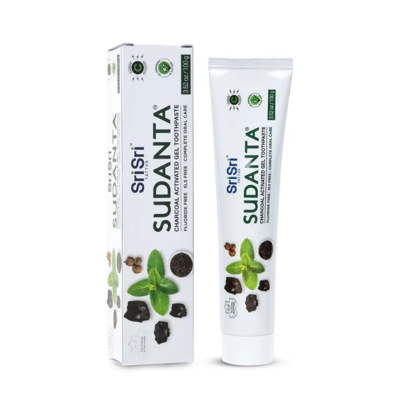 Creme Dental Srisri Sudanta Ayurvédica Carvão Ativado 100g
