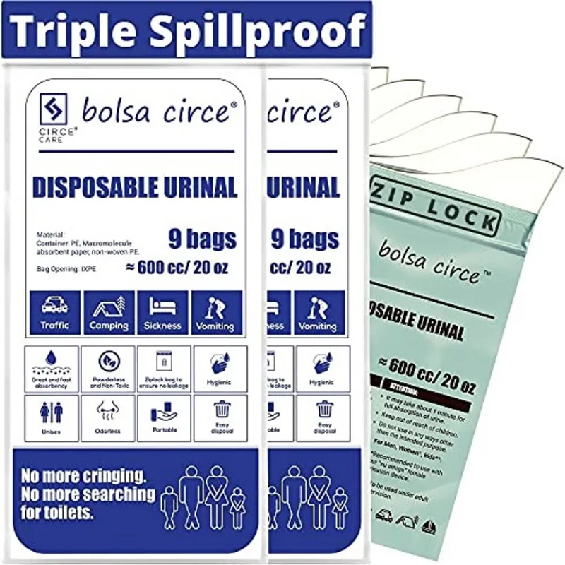 Bolsa Circe sacos de urina descartáveis reseláveis, viagem portátil sacos de mictório descartável para homens mulheres crianças- Camping Pee Bags, wc de emergência e saco de vômito para o engarrafamen