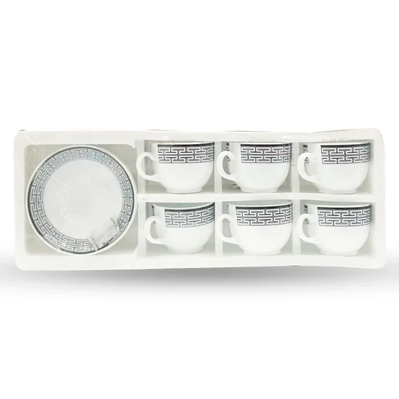Jogo De Xícaras Fratelli Zahara Grey 12 Peças 6 Xícaras E 6 Pires 220ml (MP)