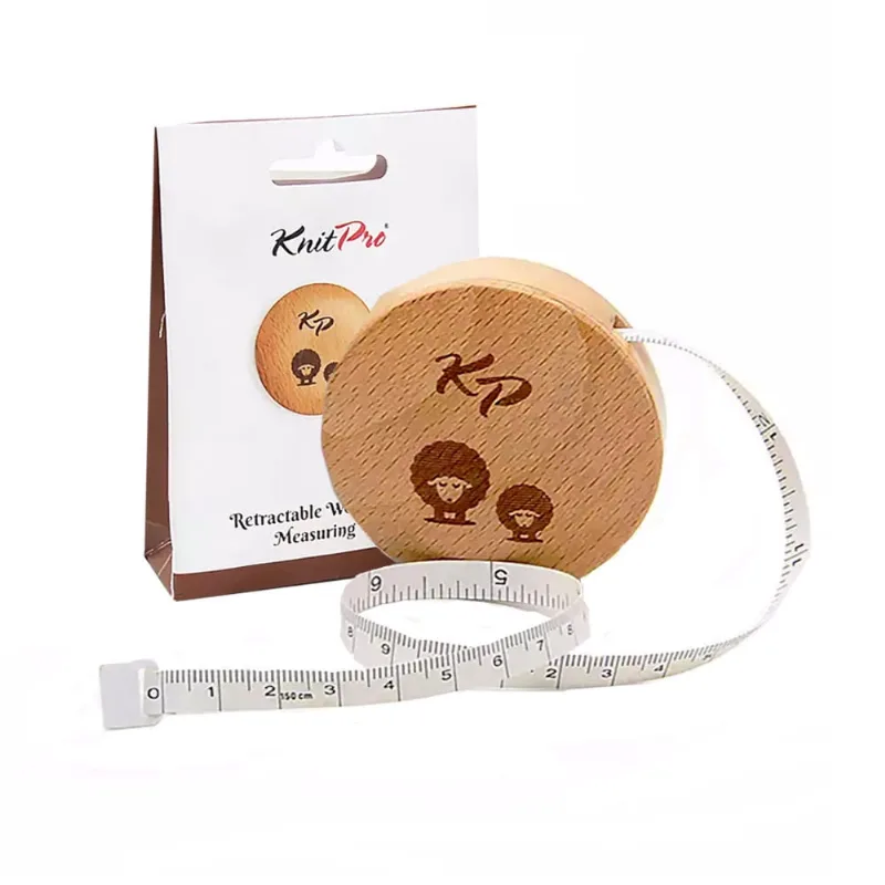Fita Métrica Retrátil de Madeira Knitpro Redonda 150cm