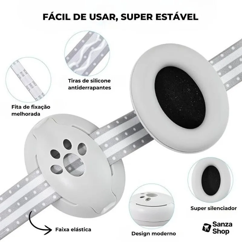 Abafador Protetor Som Ruído Bebê Calmo Descanso Dormir Cinza