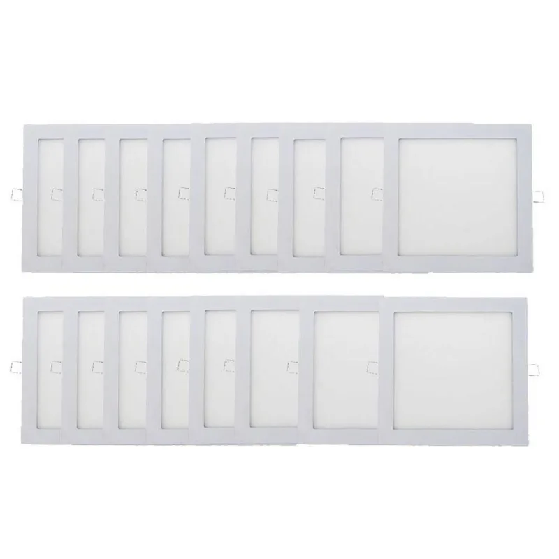 Kit 17 Plafon Painel LED Luminária Downlight 18W Embutir 6500K Luz Fria Branco Annly Leds