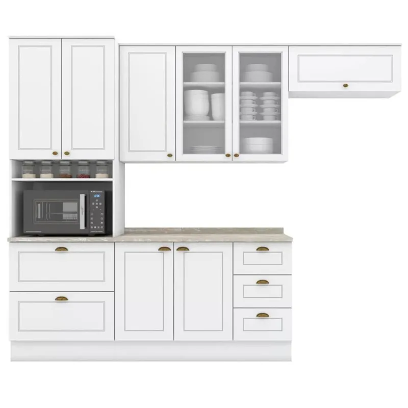 Cozinha Modulada 5 Pecas 272 Cm Ce171 Americana Branco Calcare Henn Branco Calcare - Não Informado - Móveis