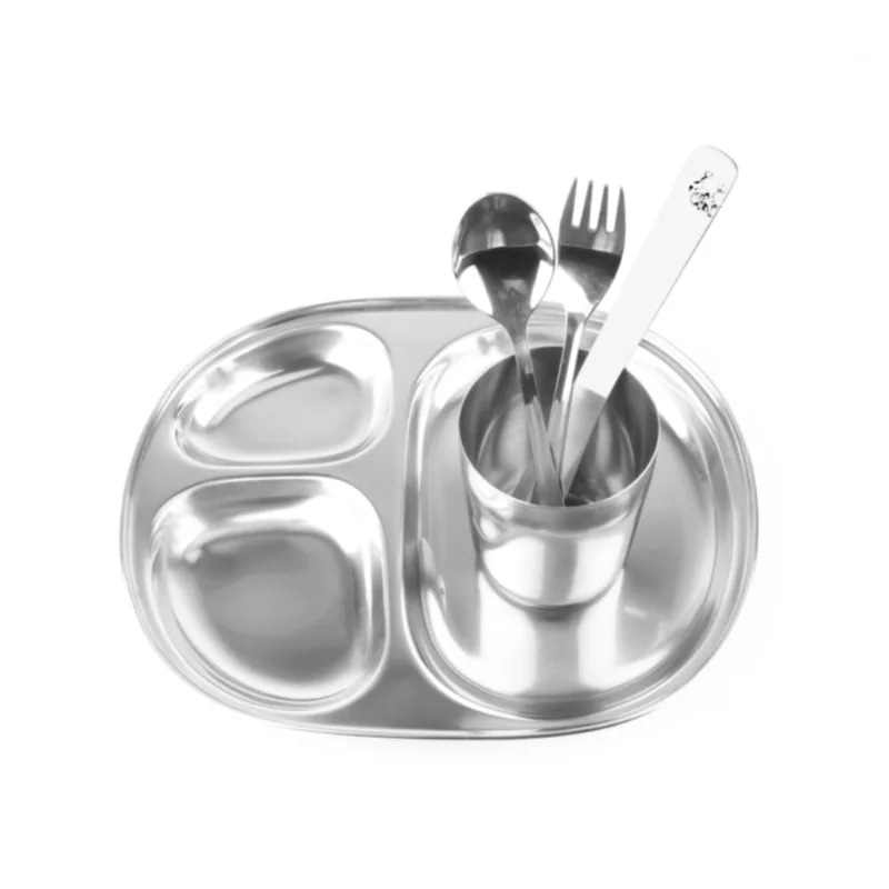 Kit Refeição Infantil Inox 5 Pcs Hasiera