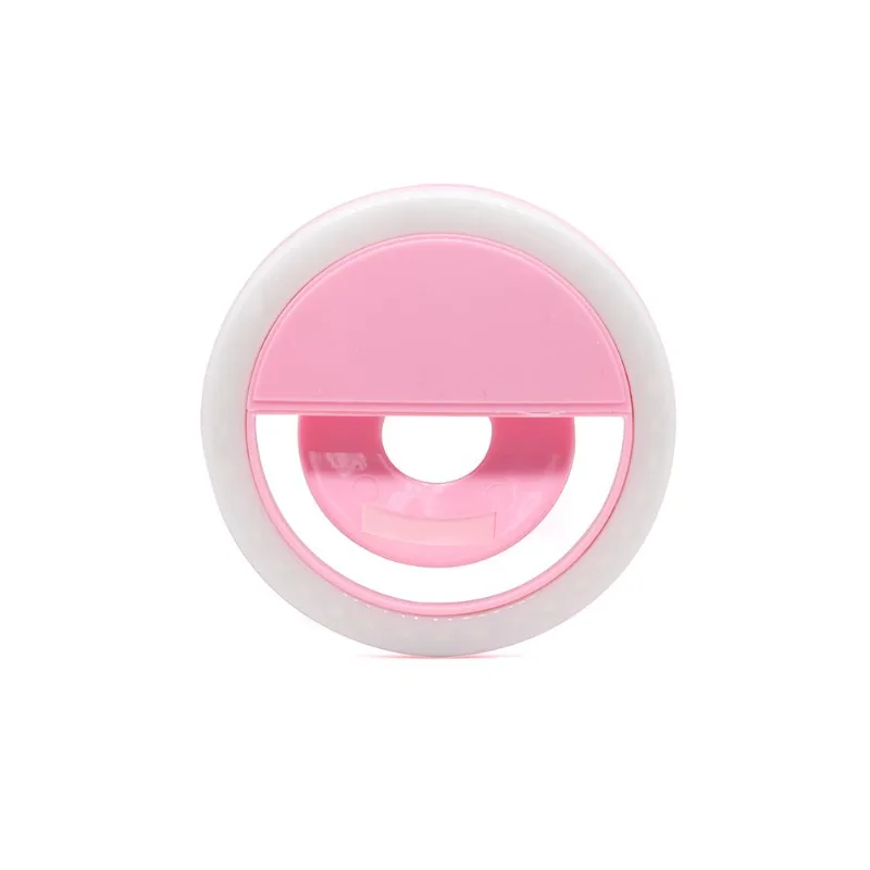 Luz De Selfie Anel Led Flash Celular Recarregável Rosa