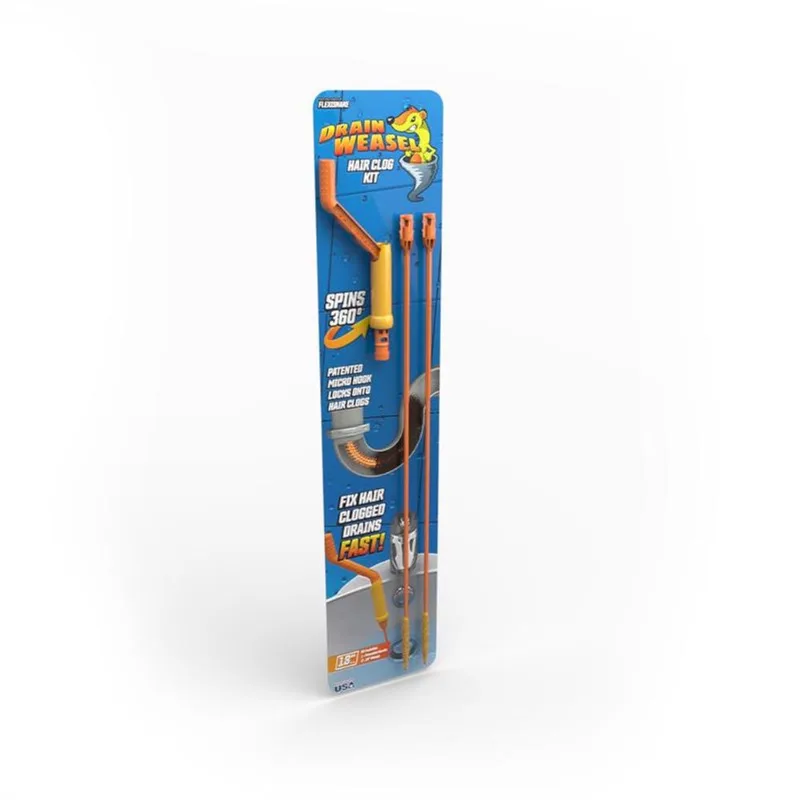 Kit Inicial De Ferramentas Para Entupimento De Cabelo Flexisnake The Drain Weasel
