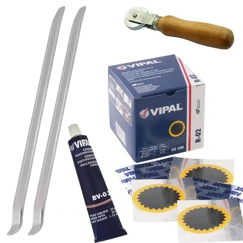 Reparo Pneu 2 Espatula 45cm+1bisnaga+1 Caixa R02+rodilho 8mm