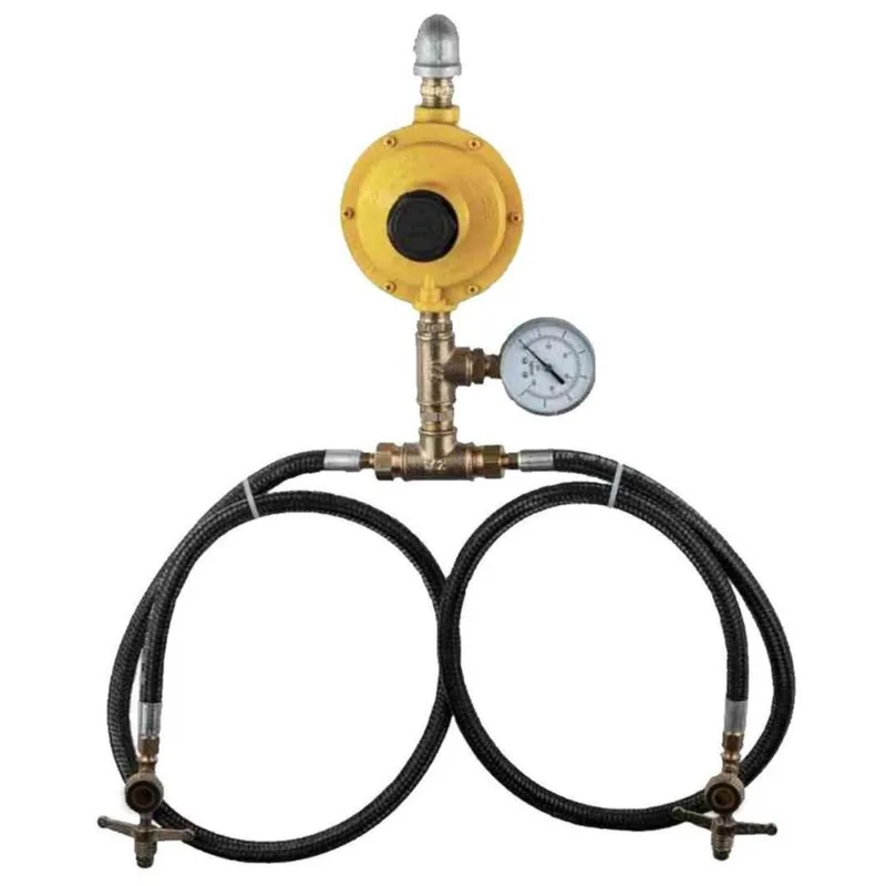 Kit Central Gás Pig Tail 50Cm Botijão 2 P-13 Baixa Pressão