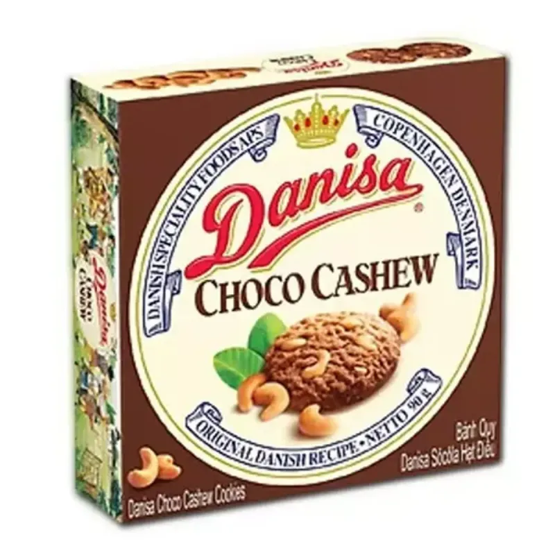Biscoito Amanteigado Danisa Cacau e Castanha Caixa 90g - Danisa
