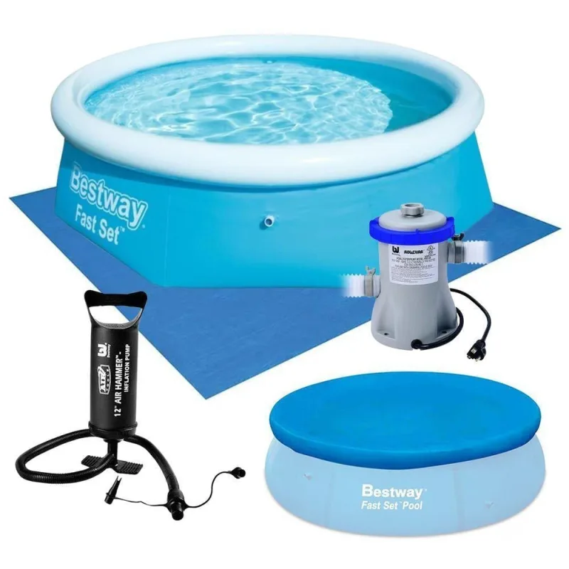 Piscina Inflável Fast Set 2300L com Filtro Bomba e Forro 220V Bestway - Bestway - Casa E Construção