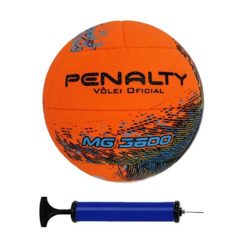 Bola Vôlei Penalty - mg 3600 XXI - Laranja + Bomba de Ar - Não Disponível - Esporte E Lazer