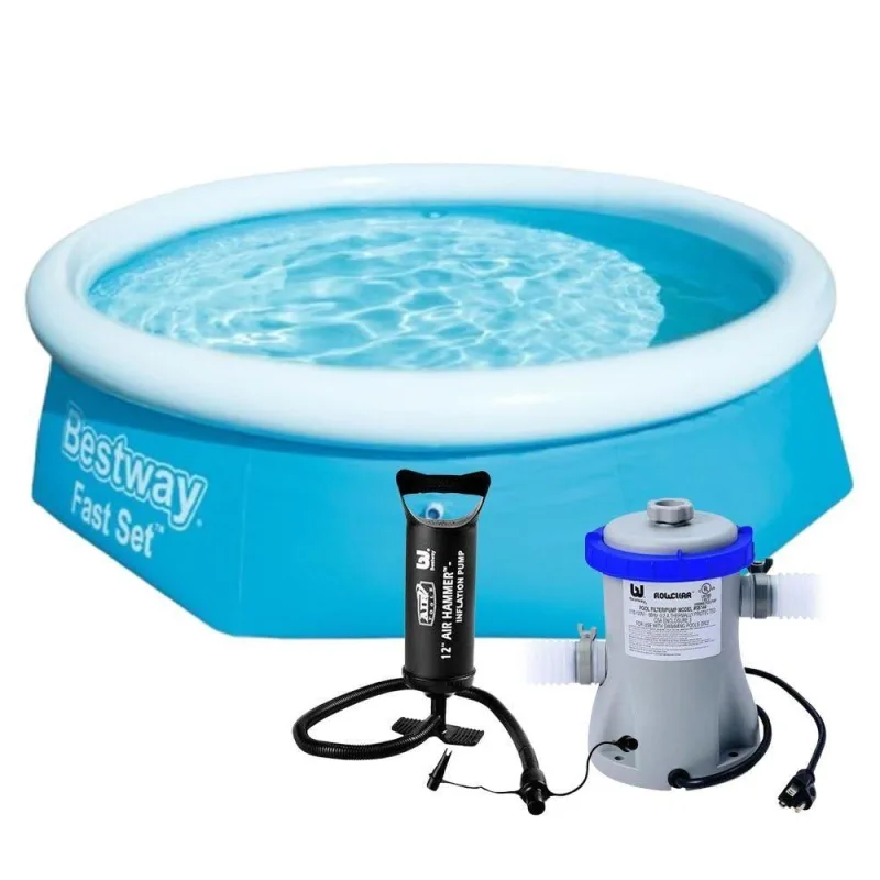Piscina Inflável Fast Set 2300L com Filtro e Bomba 110V Bestway - Bestway - Casa E Construção