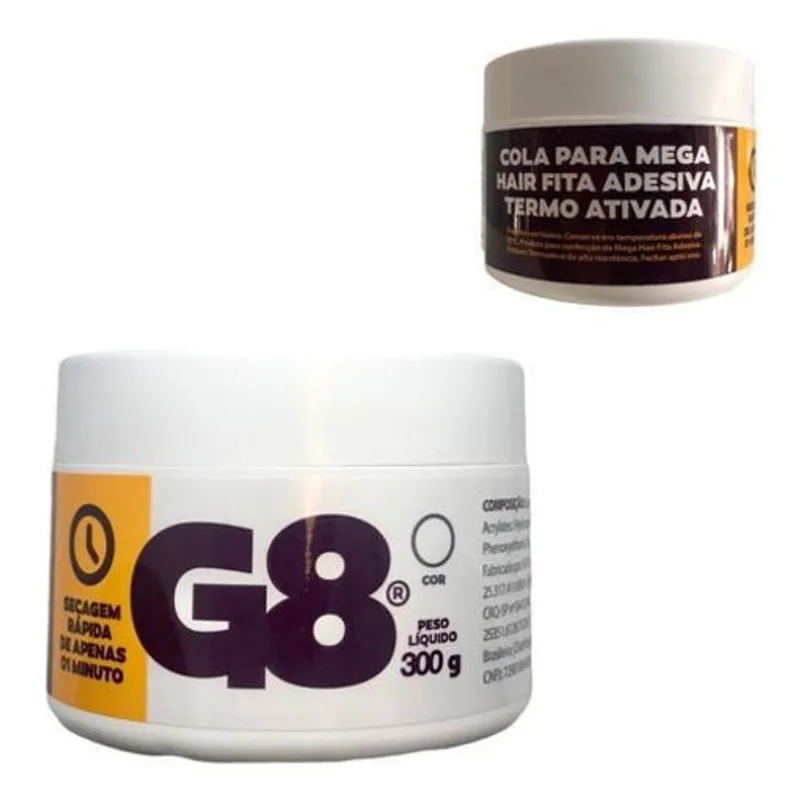 Gel Cola Preta Fabricar Fita Adesiva Megahair G8 300Gr