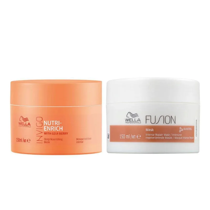 Kit Máscaras Wella Fusion 150Ml E Enrich 150Ml