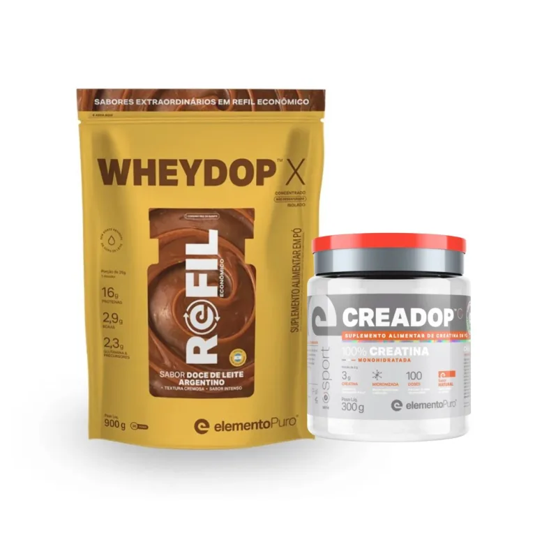 Kit Refil Wheydop X Doce De Leite 900g + Creadop Sport - 300g - Não Informado - Suplementos Alimentares